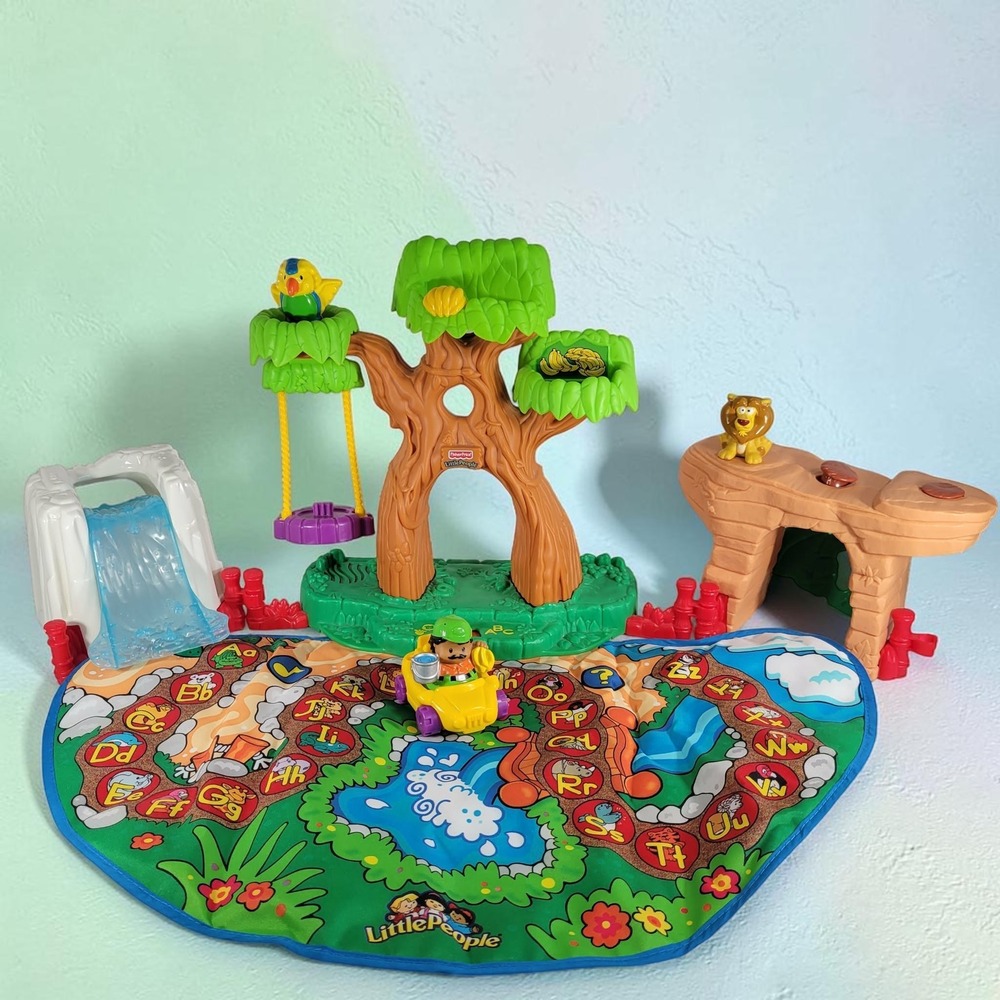 Fisher Price Little People A to Z Learning Zoo ABC Mat Tree Lion Zookeeper
